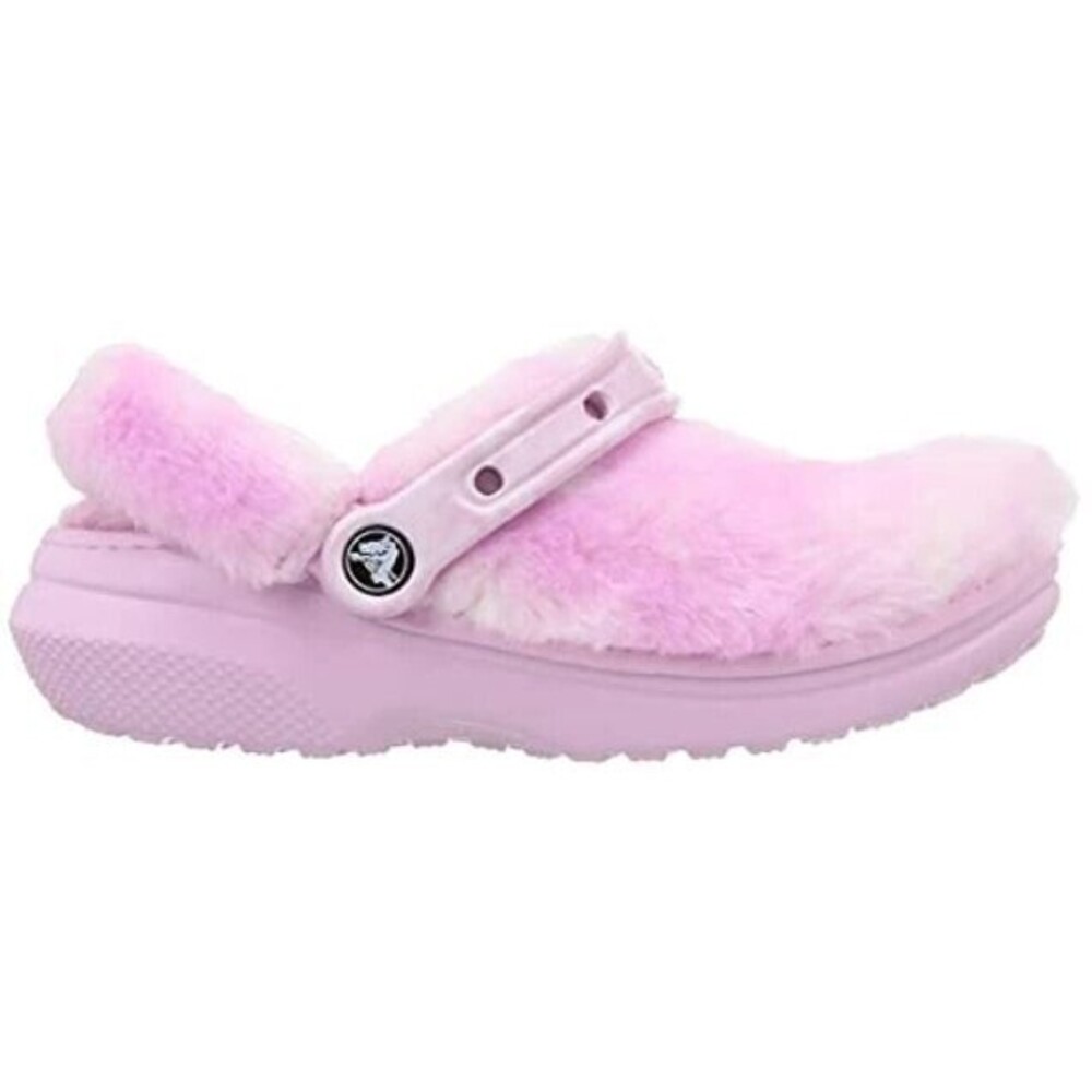 Crocs Classic Fur Sure Pink Fuzzy Clogs Shoes Slip On Mens 11 Womens 9